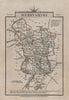 DERBYSHIRE by John CARY. Miniature antique county map. Original colour 1812