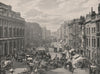 The Strand, Looking West. London 1896 old antique vintage print picture