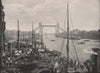 The Tower Bridge. London 1896 old antique vintage print picture