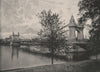 Hammersmith Bridge, from the South side. London 1896 old antique print picture