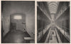 A Cell in Newgate prison; The Galleries in Newgate. London 1896 old print