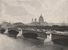 Blackfriars Bridge. London 1896 old antique vintage print picture
