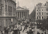 Looking down Cornhill. London 1896 old antique vintage print picture