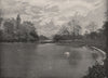 The Lake, St. James's Park. London 1896 old antique vintage print picture