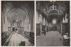 Lambeth Palace. The Chapel; Lambeth Palace. The Library. London 1896 old print