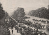 The Drive and Rotten row, Hyde Park. London 1896 old antique print picture