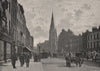 Westminster Bridge Road, with Christ Church. London 1896 old antique print