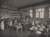 A board school cookery class. London. Education 1896 old antique print picture