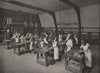 A board school carpentry class. London. Education 1896 old antique print