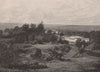 View from high beech, Looking West. London 1896 old antique print picture