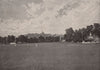 Harrow, from the school Cricket-Ground. London. Education 1896 old print