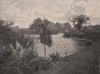 The Lake, Dulwich Park. London 1896 old antique vintage print picture