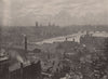 View from St. Paul's looking South-West. London 1896 old antique print picture