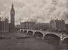 Westminster Bridge  . London 1896 old antique vintage print picture