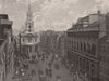The Strand, with St. Mary's Church, looking East. London 1896 old print
