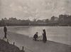 The Round Pond, Kensington Gardens. London. Landscapes 1896 old antique print