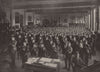 Morning assembly at a board school. London. Education 1896 old antique print