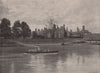 Hampton Court Palace from The River. London. Historic Houses 1896 old print