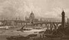 LONDON showing St Paul's Cathedral. Blackfriars bridge. Thames. SHEPHERD 1828