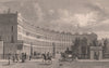 REGENT'S PARK. East side of Park Crescent. London. SHEPHERD 1828 old print