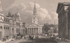 TRAFALGAR SQUARE. St. Martin's-in-the-Fields. London. SHEPHERD 1828 old print