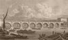 Waterloo Bridge. London. SHEPHERD 1828 old antique vintage print picture
