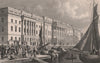 The Custom House from Billingsgate. London. SHEPHERD 1828 old antique print