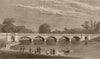 HYDE PARK. The bridge over the Serpentine. London. SHEPHERD 1828 old print