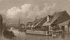 REGENT'S CANAL. City Road Basin. London. SHEPHERD 1828 old antique print