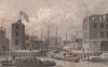 LIMEHOUSE BASIN. Entrance to the Regent's canal. London. SHEPHERD 1828 print