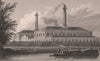ST PANCRAS. Gas works, Regent's Canal. London. SHEPHERD 1828 old antique print