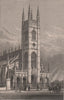 CHELSEA. St. Lukes Church. London. SHEPHERD 1828 old antique print picture