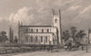 KINGSLAND. St. Paul's Church, Balls Pond Road. London. SHEPHERD 1828 old print