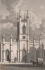 CAMDEN. St Mary's Church, Somers Town. London. SHEPHERD 1828 old antique print