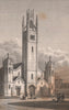 HAGGERSTON. St Mary's church. London. SHEPHERD 1828 old antique print picture