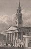 WATERLOO. St John the Evangelist. London. SHEPHERD 1828 old antique print