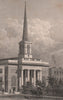FINSBURY. St. Barnabas, King Square. London. SHEPHERD 1828 old antique print