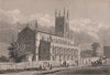 HOLLOWAY. St. John's Church. London. SHEPHERD 1828 old antique print picture