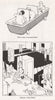 HEATH ROBINSON. Three man communal bath; Modesty Toilet Boxes. Domestic 1973