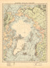 NORTH POLAR CHART. Shows explorers' routes. Perry 1827. JOHNSTON 1897 old map