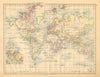 BRITISH EMPIRE. World Mercator. Currents. Steamship routes. JOHNSTON 1897 map