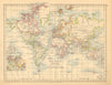 BRITISH EMPIRE. World Mercator. Currents. Steamship routes. JOHNSTON 1897 map