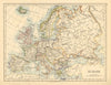 EUROPE POLITICAL. Austria-Hungary. United Sweden & Norway. JOHNSTON 1897 map