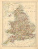 ENGLAND AND WALES. Counties. Westmoreland. Telegraph cables. JOHNSTON 1897 map