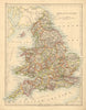 ENGLAND AND WALES. Counties. Westmoreland. Telegraph cables. JOHNSTON 1897 map