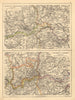LONDON & MANCHESTER. Environs. Lancs Cheshire Middx Surrey JOHNSTON 1897 map