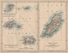 BRITISH ISLANDS. Isle of Man Channel Islands Jersey Guernsey.JOHNSTON 1897 map