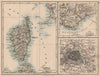FRANCE. Riviera Côte d'Azur Corsica Paris environs. JOHNSTON 1897 old map