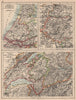 BENELUX/SWITZERLAND. Amsterdam Rotterdam Brussel environs. JOHNSTON 1897 map