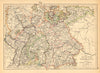 SOUTHERN GERMANY. Bavaria Wurtemberg Saxony Alsace German Lorraine 1897 map
